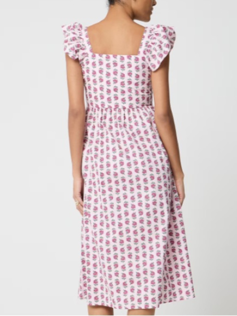 J. Crew Pink Floral Cotton Blend Midi Dress NWT Size 14 - Picture 7 of 11